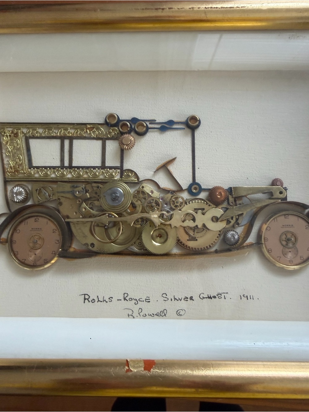 Steampunk Gear Art Vintage  Horological 1911 Rolls Royce Silver Ghost